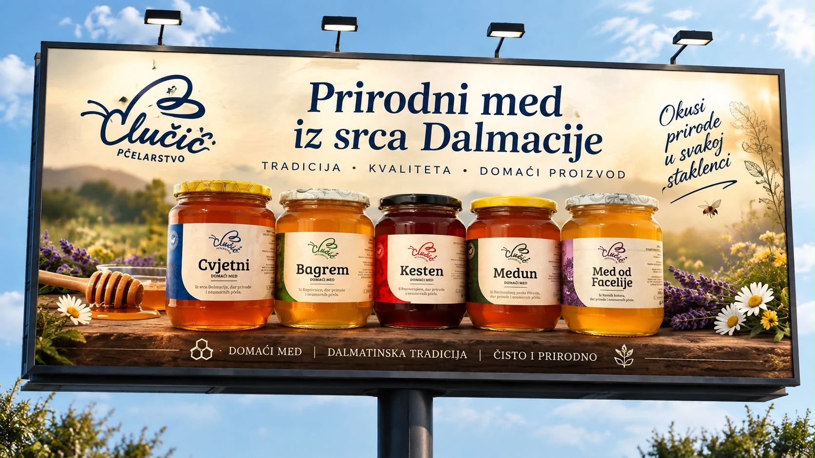 Novi izgled medova Pčelarstva Lučić — cvjetni, bagrem, kesten, medun i facelija